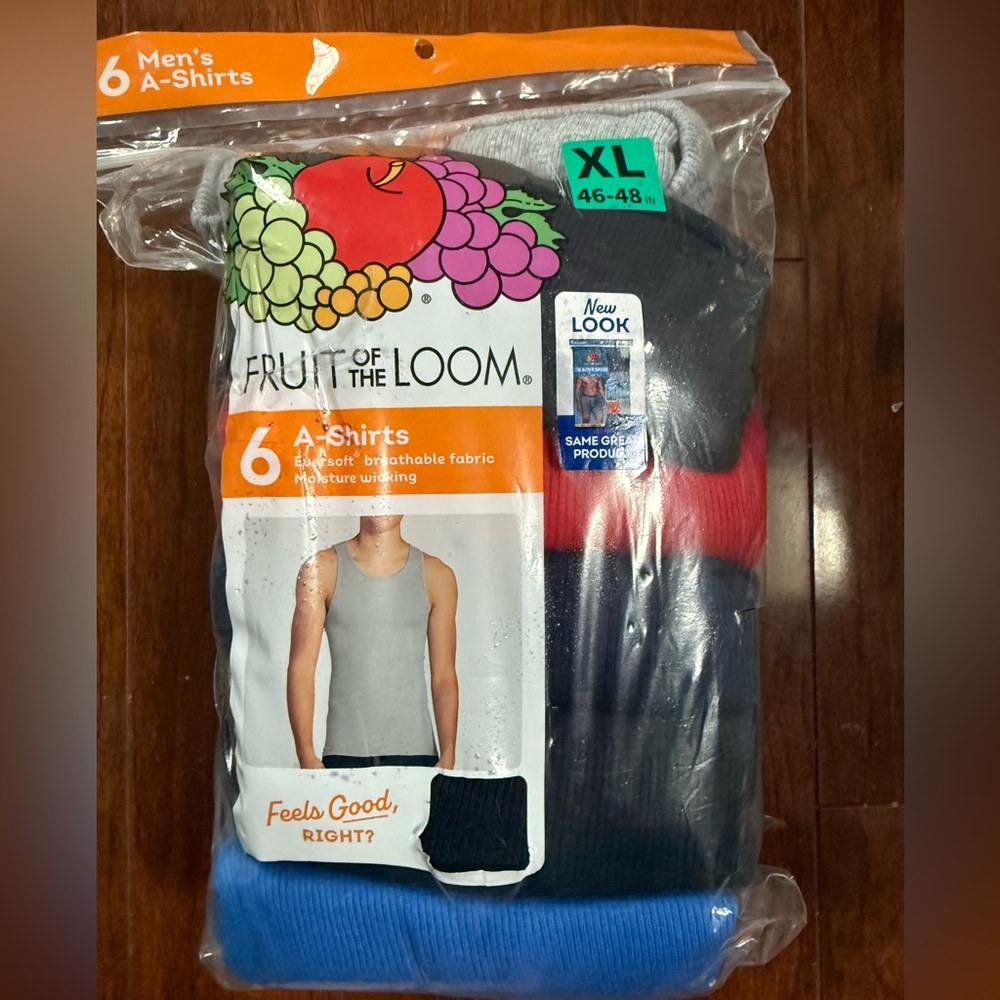 FRUIT OF THE LOOM 6 A-SHIRTS MENS SIZE XL~NEW - Picture 2 of 5